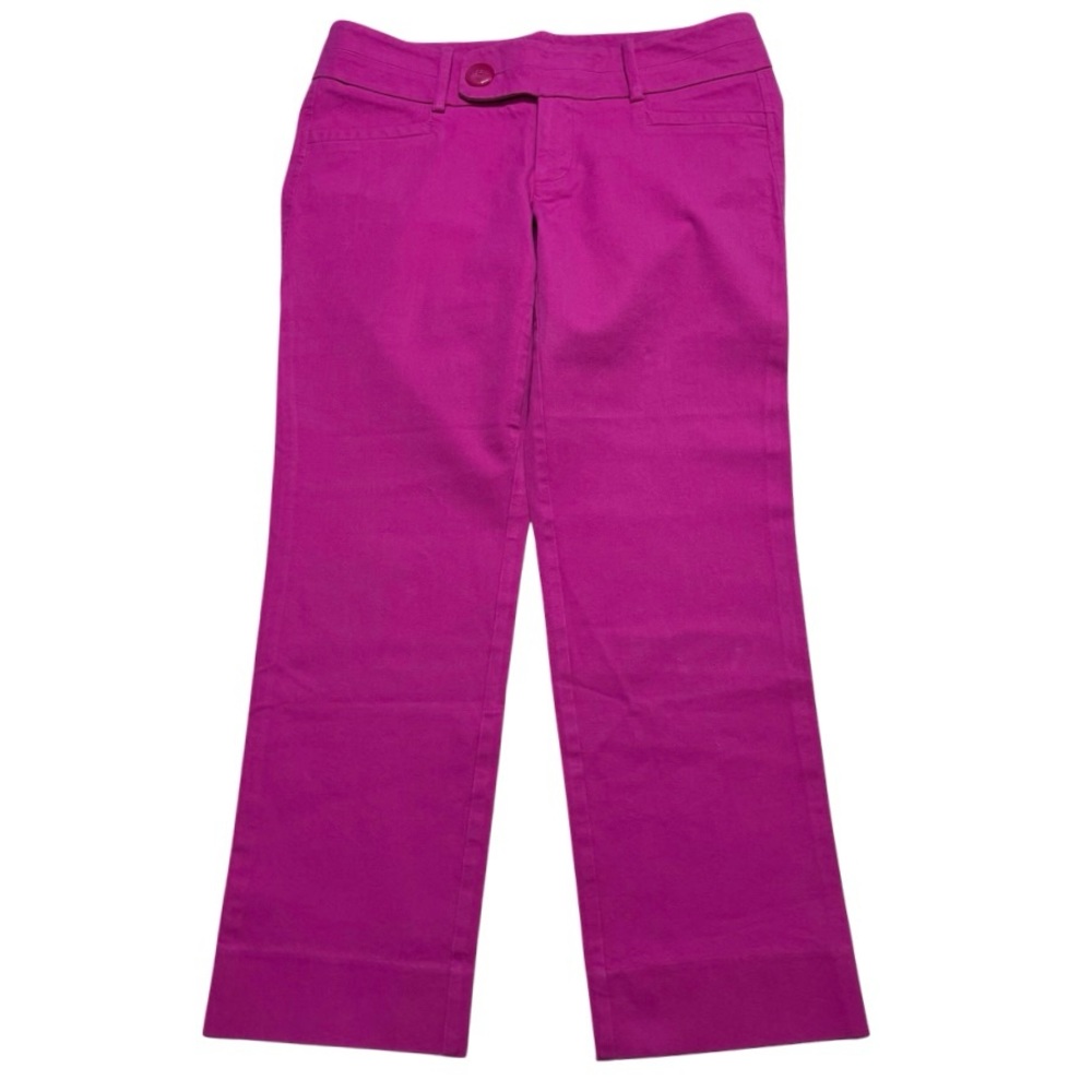 Lilly Pulitzer Azalea Button Tab Flat Front Pink Crop Pants Size 4